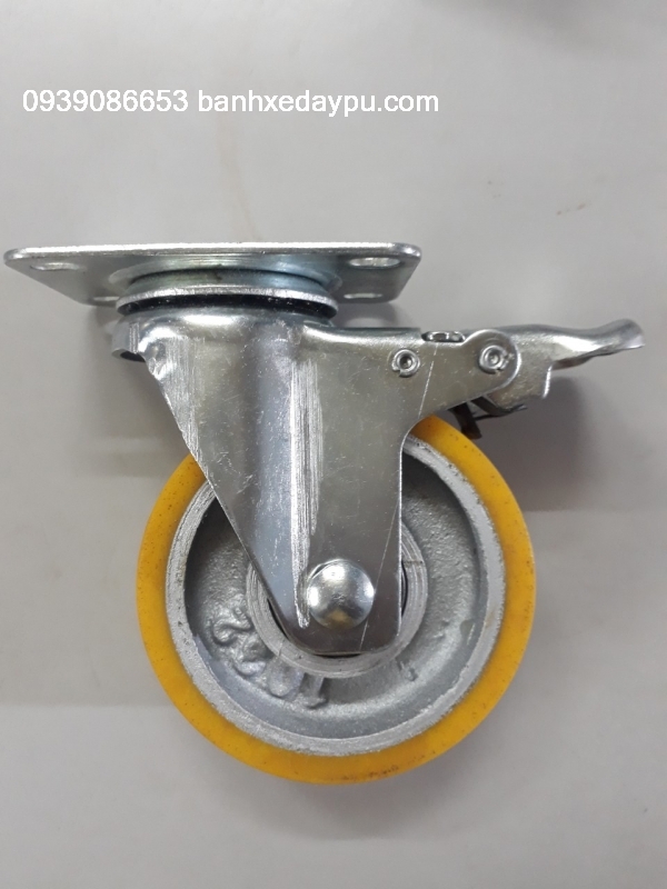 Bánh xe đẩy pu 100x32 mm có khóa bánh xe công nghiệp Bánh xe đẩy pu 100x32 mm có khóa bánh xe công nghiệp