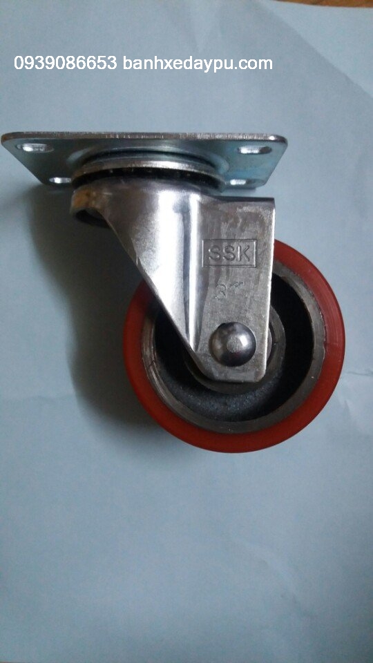 Bánh xe đẩy pu bánh xe pu Gang ssk 3 in Bánh xe đẩy pu bánh xe pu Gang ssk 3 in