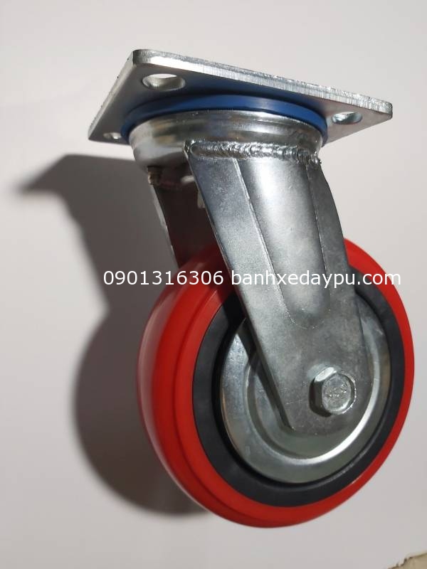 Bánh xe pu xoay 150 có nắp bánh xe hàn quốc Bánh xe pu xoay 150 có nắp bánh xe hàn quốc
