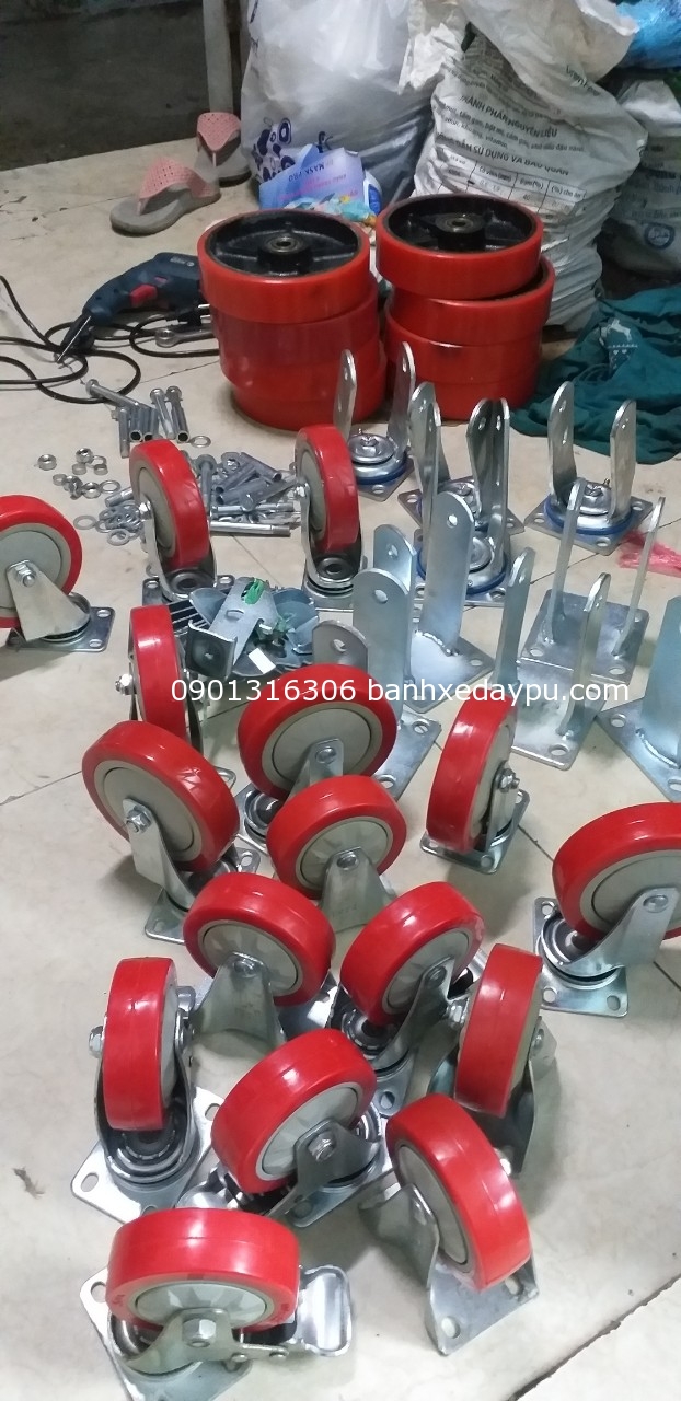 Bánh xe đẩy 75x32 mm ssk nhựa tpu màu đen