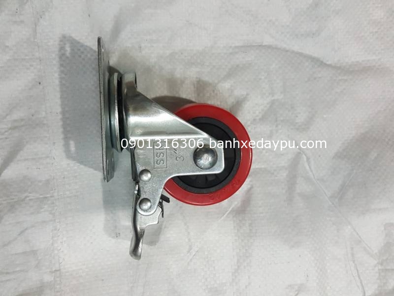 Bánh xe đẩy 75x32 mm ssk nhựa tpu màu đen Bánh xe đẩy 75x32 mm ssk nhựa tpu màu đen