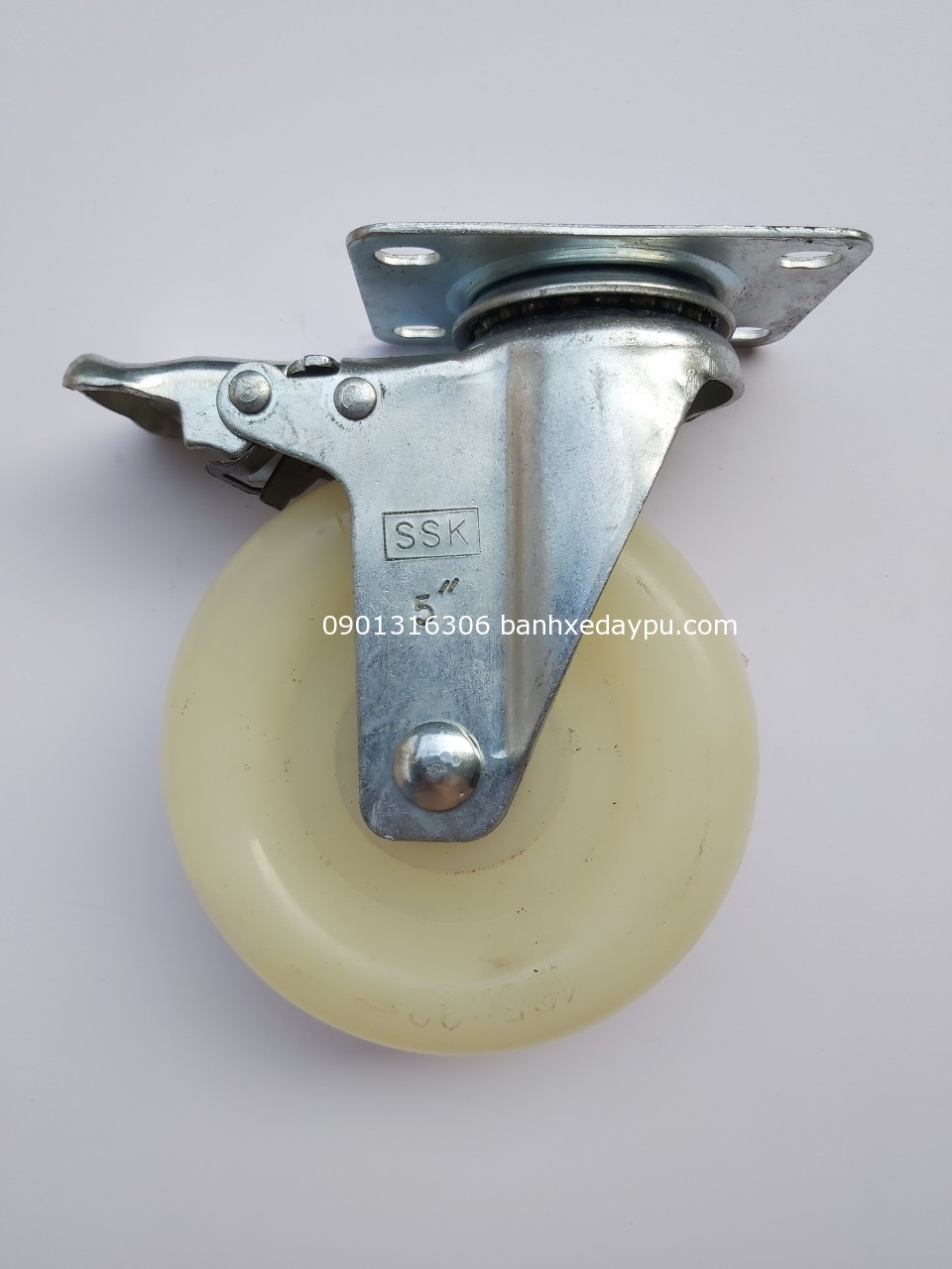 Bánh Xe Đẩy Nylon 125x50 mm SSK càng Bầu TRUNG ĐẠT