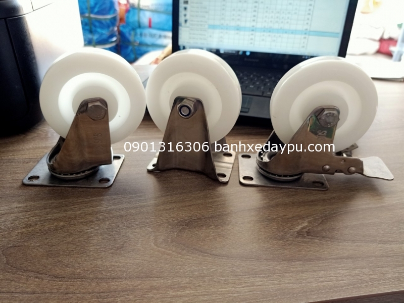 Bánh xe đẩy inox 304 4 in 100x32mm Bánh xe đẩy inox 304 4 in 100x32mm