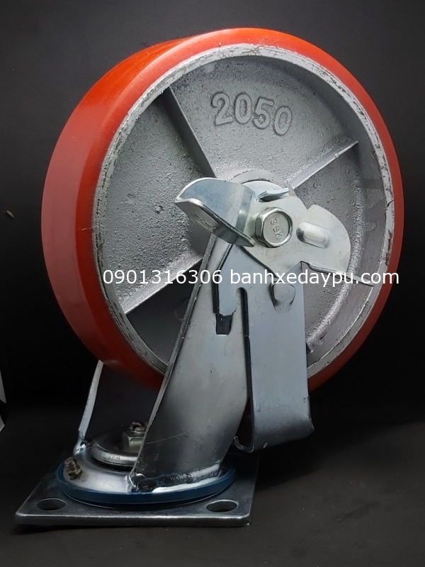 Bánh Xe Đẩy PU Gang 8x2 in càng Xoay Khóa Bánh Xe Hàn Quốc ssk Bánh Xe Đẩy PU Gang 8x2 in càng Xoay Khóa Bánh Xe Hàn Quốc ssk