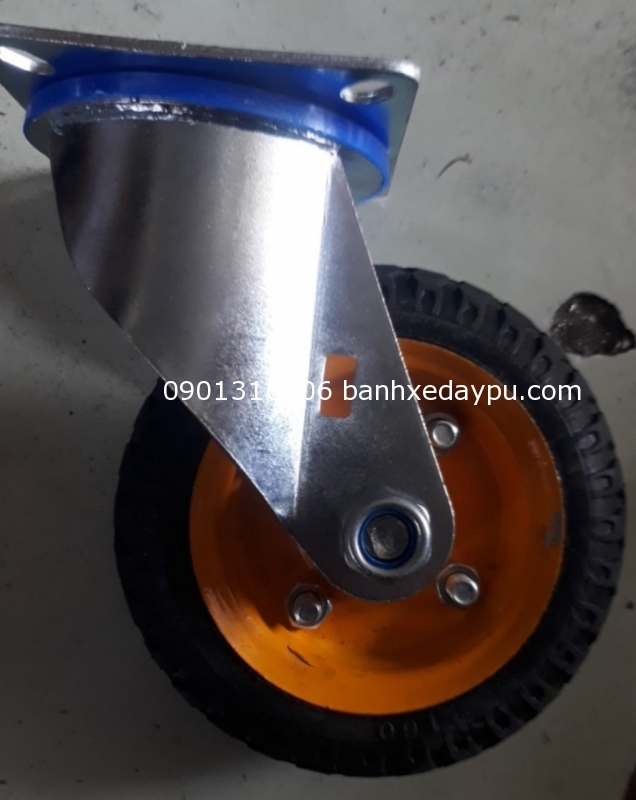 Bánh Xe Đẩy Cao Su Vàng Mâm Liền 160x50 Xoay Không Khóa Bánh xe Công Nghiệp Bánh Xe Đẩy Cao Su Vàng Mâm Liền 160x50 Xoay Không Khóa Bánh xe Công Nghiệp