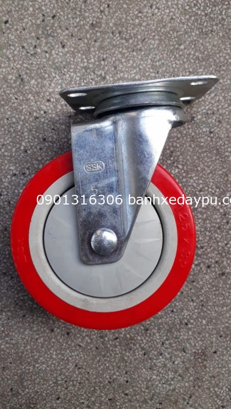 Bánh xe đẩy 5in nhựa ssk 125x32 xoay Bánh xe đẩy 5in nhựa ssk 125x32 xoay