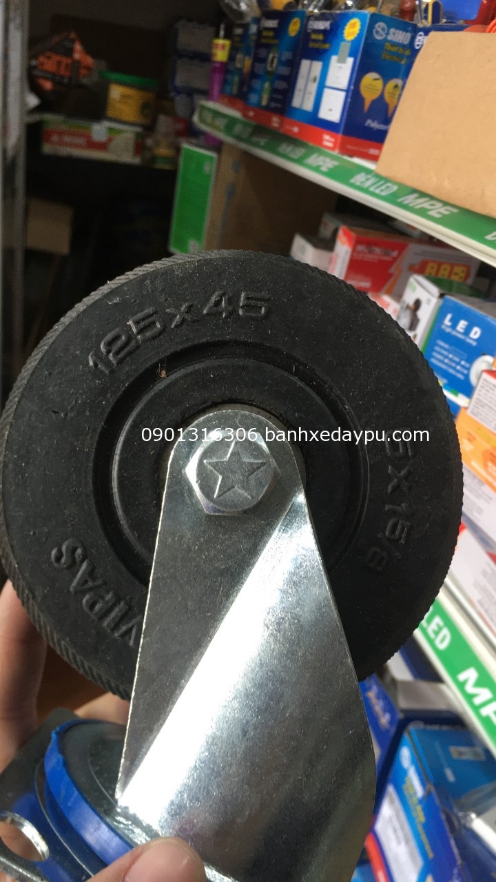 Bánh xe đẩy Cao su 125x45-banh xe đẩy sanho 125x45 xoay Bánh xe đẩy Cao su 125x45-banh xe đẩy sanho 125x45 xoay