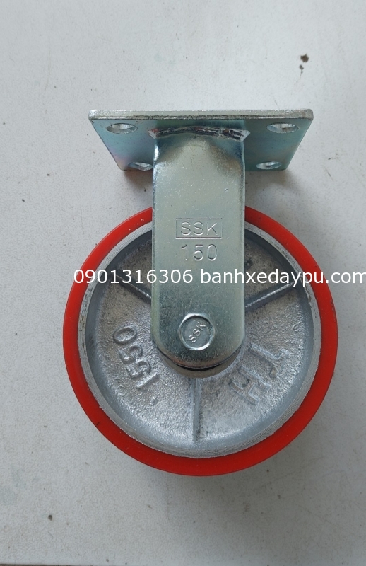 Bánh xe đẩy cố định 150x50 Pu Gang TH Bánh xe đẩy cố định 150x50 Pu Gang TH