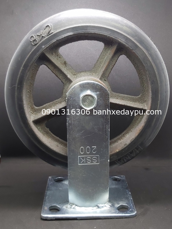 Bánh xe đẩy cao su phi 200 cố đinh ssk Bánh xe đẩy cao su phi 200 cố đinh ssk
