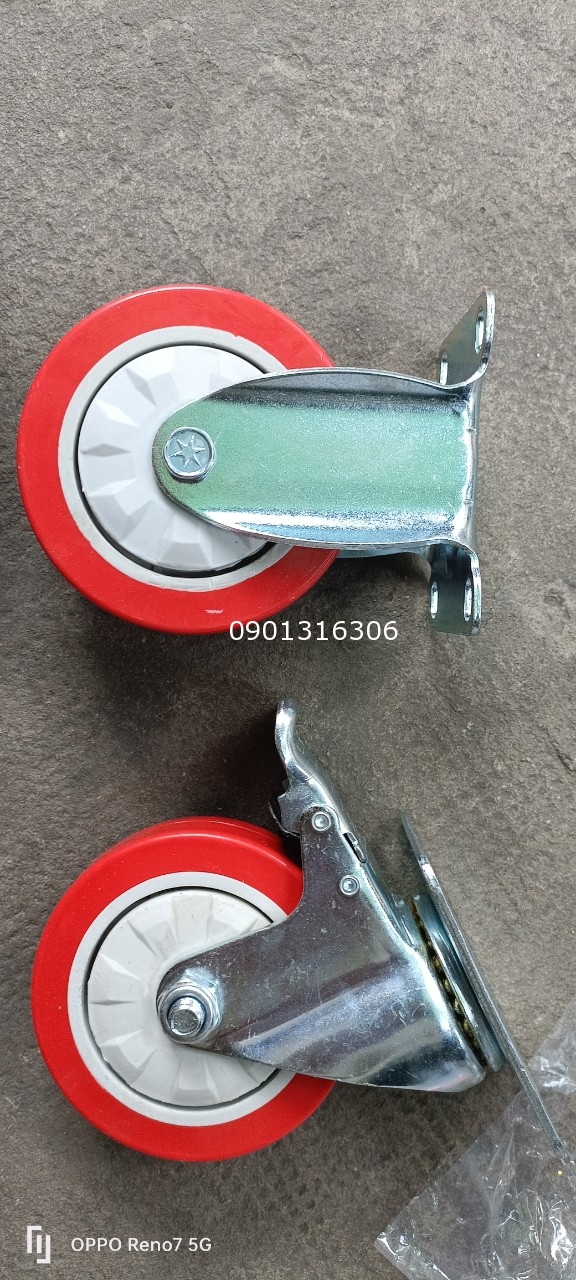 Bánh xe đẩy TPU đỏ 75x32 Bánh xe đẩy TPU đỏ 75x32