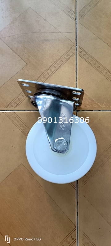 Bánh xe đẩy 4in inox 304 bánh xe nylon 100x32 Bánh xe đẩy 4in inox 304 bánh xe nylon 100x32